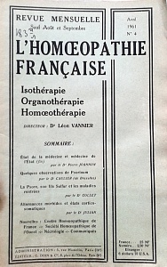 L´Homoeopathie francaise 1961 avril 4