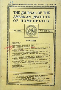 The Journal of the American Institute of Homeopathy, july 1923