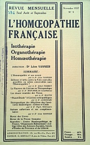 L´Homoeopathie francaise 1937 novembre 9