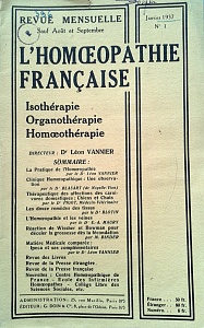 L´Homoeopathie francaise 1937 janvier 1