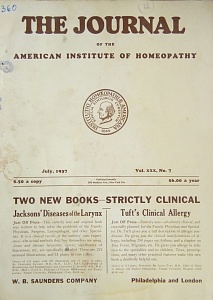The Journal of the American Institute of Homeopathy, july 1937