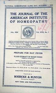 The Journal of the American Institute of Homeopathy, july 1924