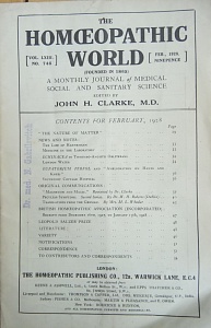 The Homoeopathic World, february 1928
