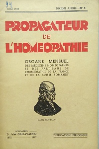 Propagateur de l´homeopathie 1935 mai