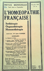 L´Homoeopathie francaise 1937 decembre 10