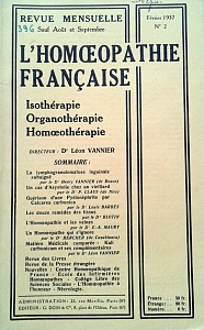 L´Homoeopathie francaise 1937 fevrier 2