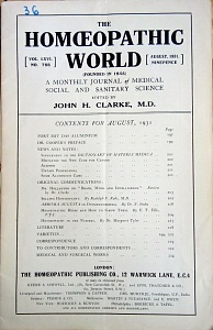 The Homoeopathic World, august,1931