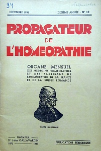 Propagateur de l´homeopathie 1935 decembre