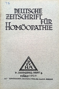 Deutsche Zeitschrift fur Homoeopathie, marz 1928