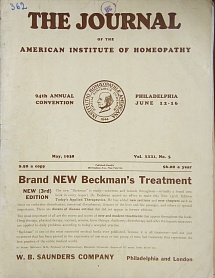 The Journal of the American Institute of Homeopathy, may 1938
