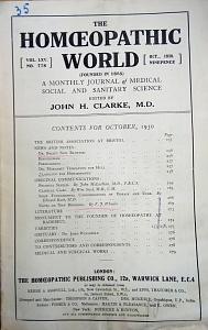 The Homoeopathic World, october 1930