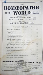 The Homoeopathic World, may 1930