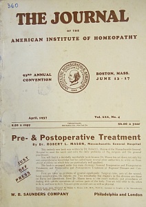 The Journal of the American Institute of Homeopathy, april 1937