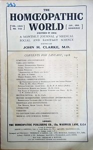 The Homoeopathic World, january 1928