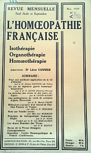 L´Homoeopathie francaise 1939 mai 5