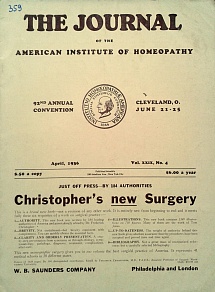 The Journal of the American Institute of Homeopathy, april 1936