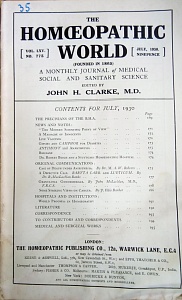 The Homoeopathic World, july 1930