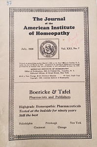 The Journal of the American Institute of Homeopathy, july 1928