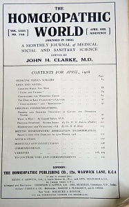 The Homoeopathic World, april 1928