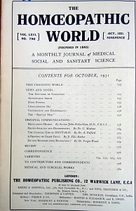 The Homoeopathic World, october,1931	