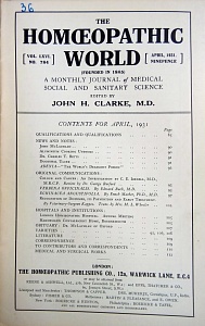 The Homoeopathic World, april 1931