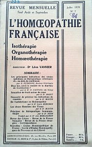 L´Homoeopathie francaise 1939 juillet 7