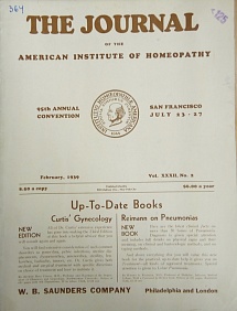 The Journal of the American Institute of Homeopathy, february 1939