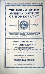 The Journal of the American Institute of Homeopathy, august 1924