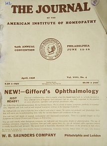 The Journal of the American Institute of Homeopathy, april 1938