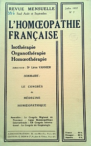 L´Homoeopathie francaise 1937 juilett 7