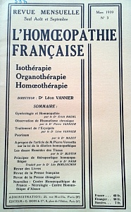 L´Homoeopathie francaise 1939 mars 3