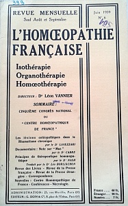 L´Homoeopathie francaise 1939 juin 6