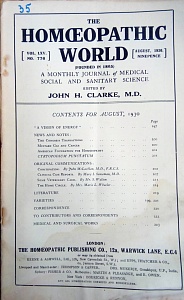 The Homoeopathic World, august 1930