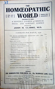 The Homoeopathic World, march 1930	