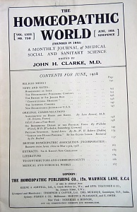 The Homoeopathic World, june 1928