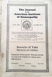 The Journal of the American Institute of Homeopathy, april 1928