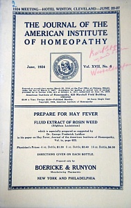 The Journal of the American Institute of Homeopathy, june 1924