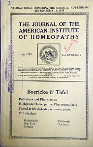 The Journal of the American Institute of Homeopathy, july 1925