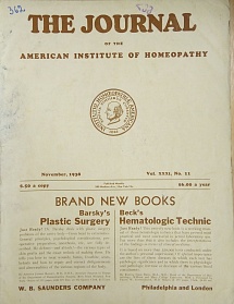 The Journal of the American Institute of Homeopathy, november 1938