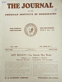 The Journal of the American Institute of Homeopathy, july 1939