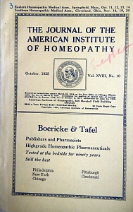 The Journal of the American Institute of Homeopathy, october 1925