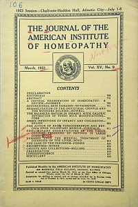 The Journal of the American Institute of Homeopathy, march 1923