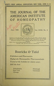 The Journal of the American Institute of Homeopathy, june 1925