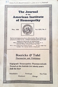 	The Journal of the American Institute of Homeopathy, may 1928