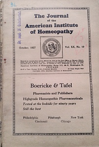 The Journal of the American Institute of Homeopathy, october 1927	